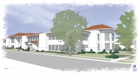Rendering from the south provided by Uihlein Wilson Architects
